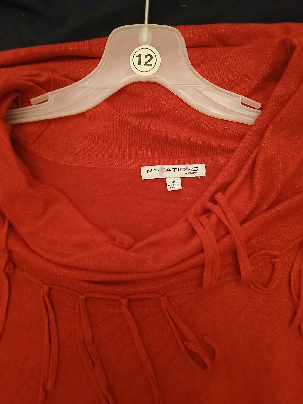 Notations Women's Red Cowl Neck Sweater